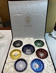 Faberge Imperial Collection 7 Piece Wine Bottle And Coaster Set Signed With Case