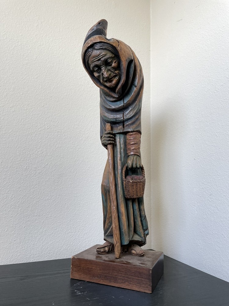 Huge Josue Alvarado Figure Modernists Wood Sculpture Mid Century Modern Mcm Era