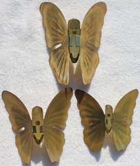 New Old Stock 3 Brass Butterflies in 3 Sizes Home Interiors #1173 Wall Decor