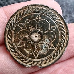 Rev War Era Tudor Rose Button Georgian Rare Design 18thc Detecting Find Antique