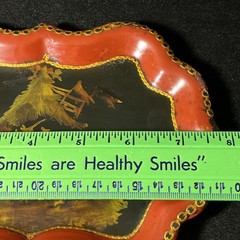 19th Century Japanese Paper Mache Tole Tray 24k Gold Trim 1800’s Estate Find