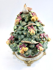 2000 Fitz and Floyd “5 Golden Rings” 12 Days of Christmas Tree Lidded Box