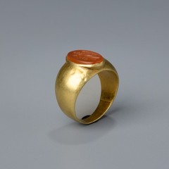 Roman Gold Ring with Carnelian Intaglio Circa 1st-2nd Century AD