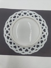 6 Westmoreland White Milk Glass Open Lace Reticulated Edge Heavy 8.5” Plate Set!