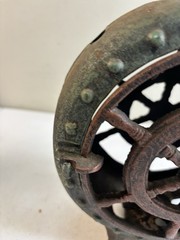 Japanese Nautical Hand Cast Lantern Patina Ship Ocean Sea Heavy Vintage