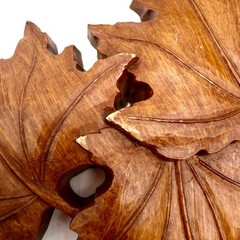 Syroco Faux Wood Maple Leaf Wall Decor Plaque Set 2 Resin Brown Autumn 7686 7687