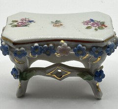 German ELFINWARE Porcelain Furniture, 6 pcs set, Hand painted, Gilded – MINT