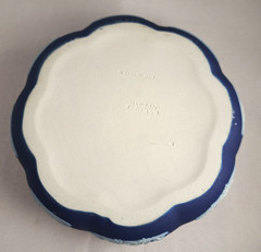 Wedgwood Cobalt Blue Jasperware 5″ Scalloped Trinket Box