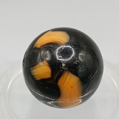 .58″ Alley Agate Halloween, CAC Black Orange Swirl Marble- #Q149