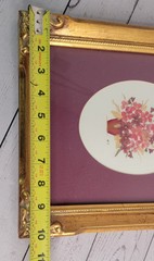 Gold Toned Wood Frame Press Flowers Gallery Wall Signed Louise Toluemke Kansas
