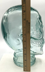 Aqua Blue Life-Size Glass Human Skull Mannequin Head Halloween Horror Goth Jar