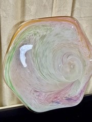 Vintage Murano Hand Blown Art Glass Centerpiece Bowl