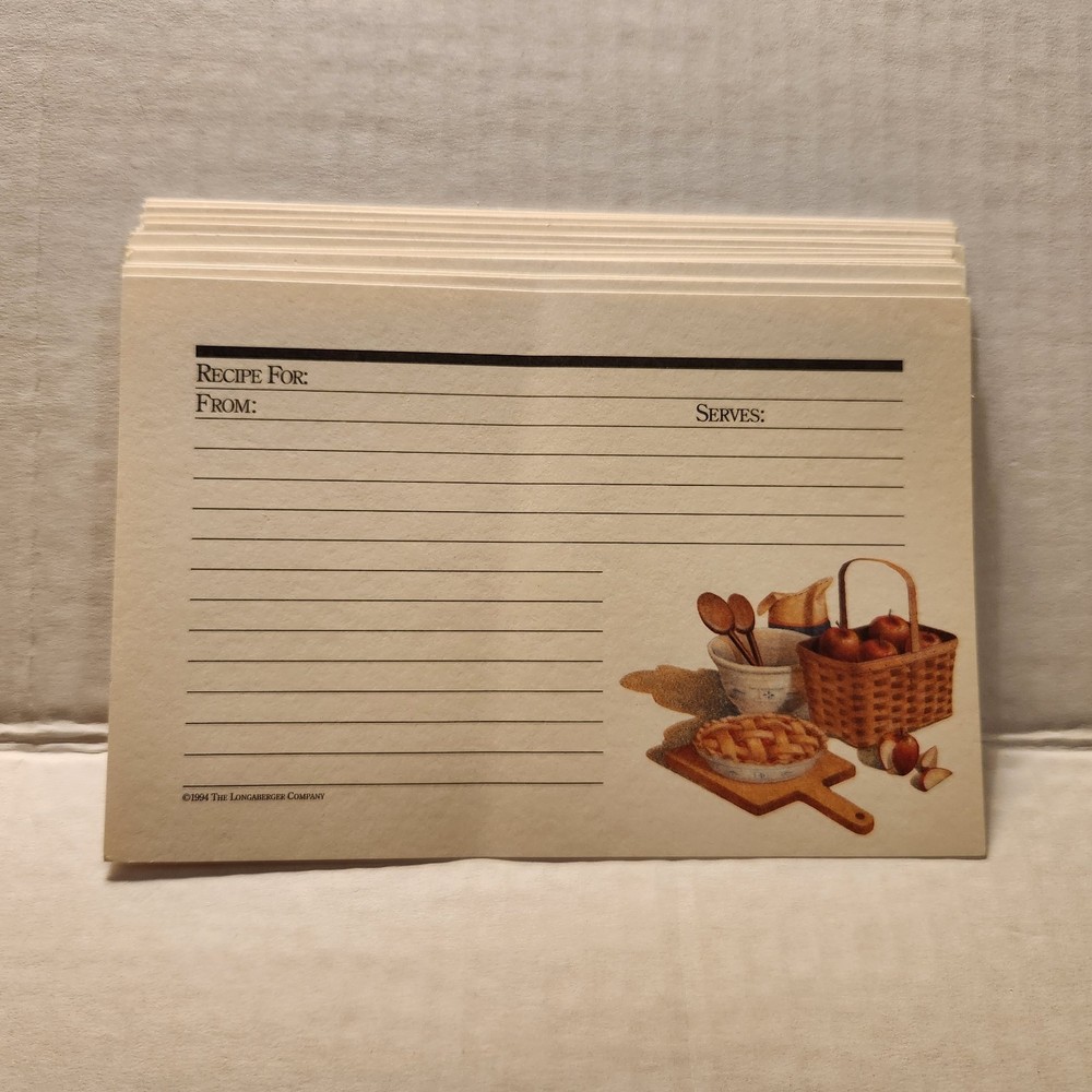 Longaberger Basket 25 4×6 LARGE Shades of Autumn Recipe Cards Kitchen Baking
