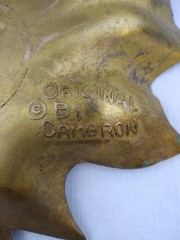 Vintage Solid Heavy Brass Maple Leaf Tray Heavy Dish 410 Original Cambron 9.5″