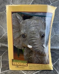 Alco Resin Elephant Decorative Stand Original 3D Design New in Box -12 Inch Tall