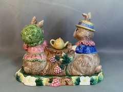 1990s Fitz and Floyd Bonnet Hill Butter Dish
