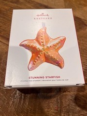 Hallmark Keepsake Ornament 2019 Stunning Starfish Glass NIB Orange
