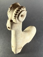 RARE ANCIENT N-EASTERN STONE CARVED RAM IDOL WITH DECORATION 15CM – CA 600-900AD