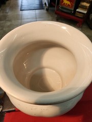 Late 1800’s Early 1900’s Antique Chamber Pot With Metal Wire & Wood Handle Nice!