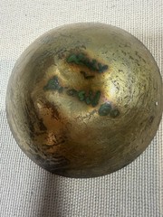 1980 Brazilian Handpainted Brass Trinket Bowl Signed Vintage Floral Decor