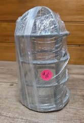 Cast Aluminum Light Bulb Cage & Glass Insert Type Lamp Industrial MCM