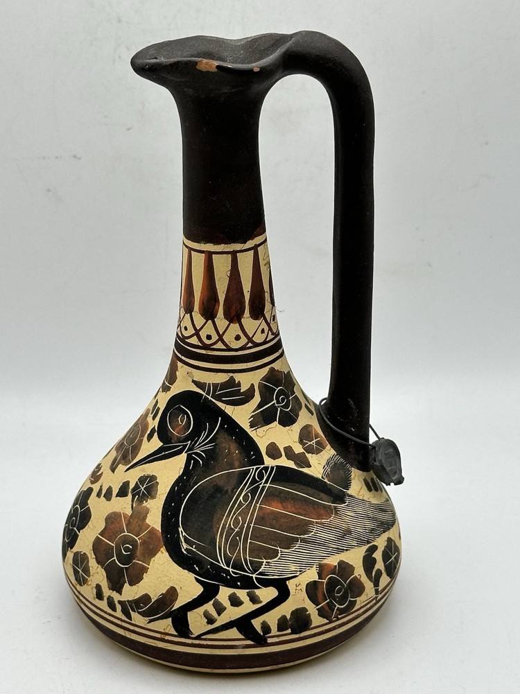 Corinthian 550 BC Reproduction Vessel Hand Crafted And Painted In Greece Birds