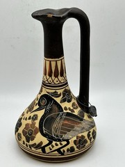 Corinthian 550 BC Reproduction Vessel Hand Crafted And Painted In Greece Birds