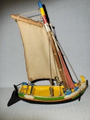 Vintage Wooden Souvenir Boat “PORTUGAL” Traditional Barco De Pesca in Miniature