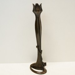 Art Deco Style Statue Sculpture Candlestick Art Nouveau Style Bronze Signed