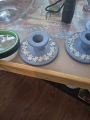 Wedgwood Blue & White Jasperware Lot Of Five Pcs Vintage See Photos