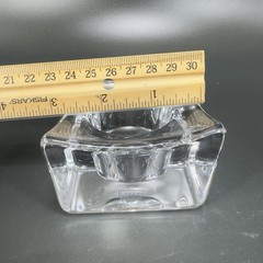 Orrefors Asymetrical Heavy Ice Cube Crystal Votive Candle Holder Sweden Set 2