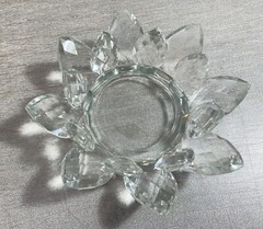 Shannon Ireland Crystal Prism Leaves Bowl 7 x 2 1/2″ REPAIRED