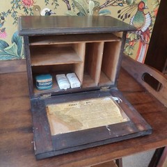 Vintage early 20th century possibly military pine first aid case Switzerland