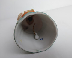 Vtg. Hand Painted Porcelain Bell Figurine 1980 Enesco Lady Dressed Old Fashion