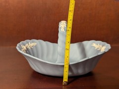 Wedgwood Jasperware Light Blue Thistle Basket 5.75″ x 4.25″ x 3.25″ England