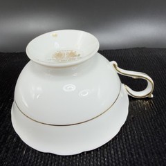 Antique Paragon Cabbage Rose Tea Cup and Saucer Set Heavy Gold Pattern England