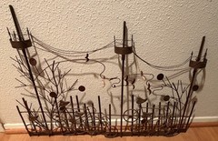 Vintage Copper Bicycle Park Wall Art