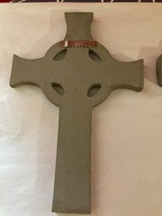 Set Of 3 Vintage Resin Celtic Religious Crosses Wall Hanging 10×6.75”
