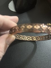 Antique Norwegian Rose Gold Tone filigree Bracelet Cutout X’s , Norway STUNNING