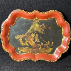 19th Century Japanese Paper Mache Tole Tray 24k Gold Trim 1800’s Estate Find