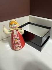 Vintage 1960s Russian Dancing Doll Pendulum Motion Bobble Head w/Box