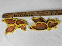 VTG Homco Universal Statuary 3-D Wall Art Decor Mushroom Frog Butterfly MCM 3 pc
