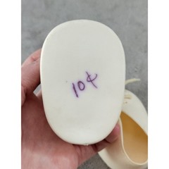 Vintage Unbranded Cream Rubber Plastic Baby Shoes Lace Up Booties Decor 3 Inch