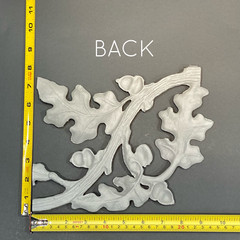 Vintage Pediment Fall Oak Acorn Leaf Wall Décor Cast Aluminum Art Panel 9.5″x8″