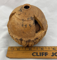 Vintage Brazil Nut Pod Folk Art Shaker Rattle Ornament