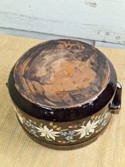 Antique Swiss Thoune Lidded Pot Edelweiss Design Signed For Restoration