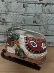Fitz & Floyd Classic CHRISTMAS LODGE RABBIT Sleigh REPLACEMENT PIECE ONLY Candy