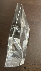 Steinbach Signed Diamond Engraved Art Optical Crystal Prism Rooster