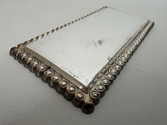 Vintage Chrome Plated Metal Blank Name Plaque, Casket /Coffin Marker
