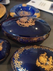 Limoges Castel French Porcelain Blue & gold Collection 10 Piece Set Miniature